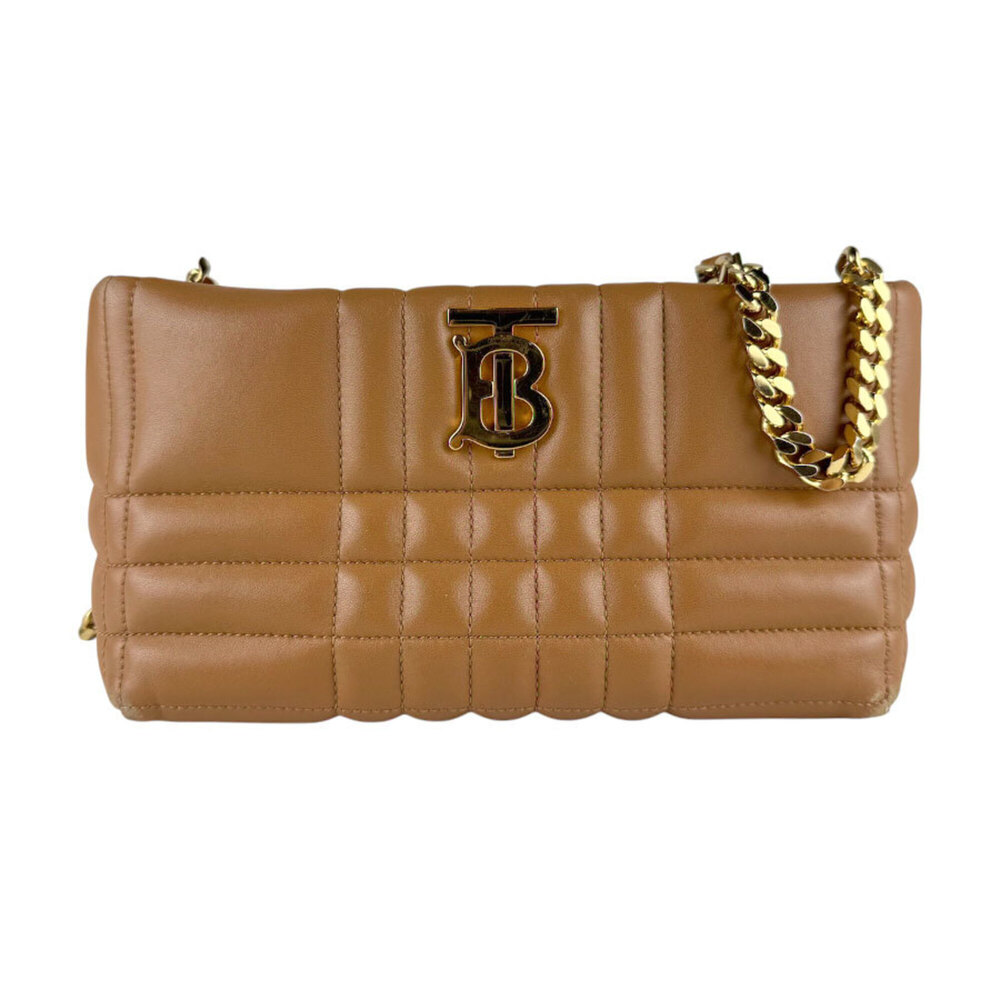 Burberry BURBERRY Shoulder Bag Leather Camel Women's z9859
